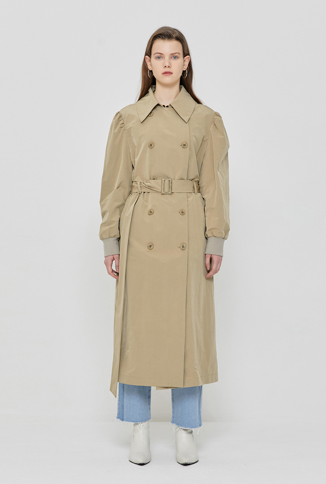 R PUFF SLEEVE TRENCH COAT